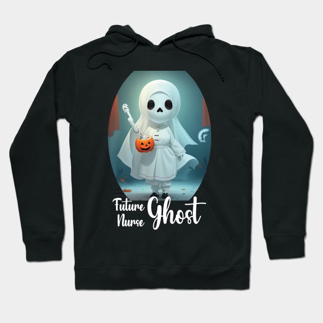 Future Nurse Ghost Student Funny Halloween Nursing Ghost Hoodie by DesignHND